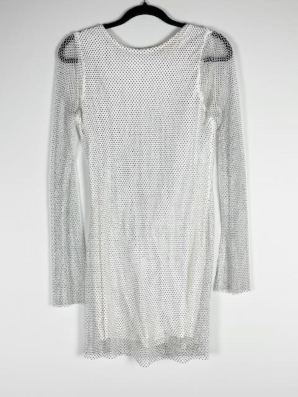 12th Tribe Anna White Rhinestone Crystal Jewel Diamond Mesh Mini Party Dress M